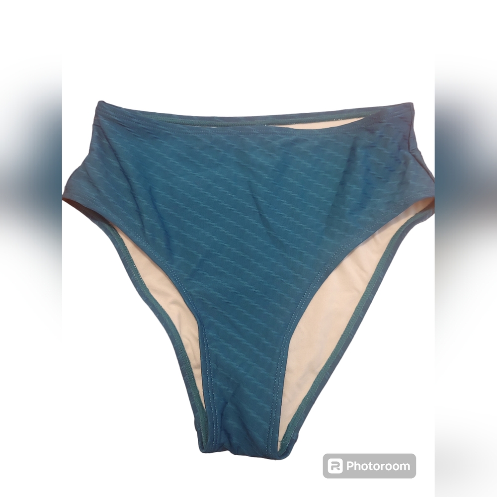 B2G1 FREE! Cupshe Teal Blue High Waist Bikini Bottoms